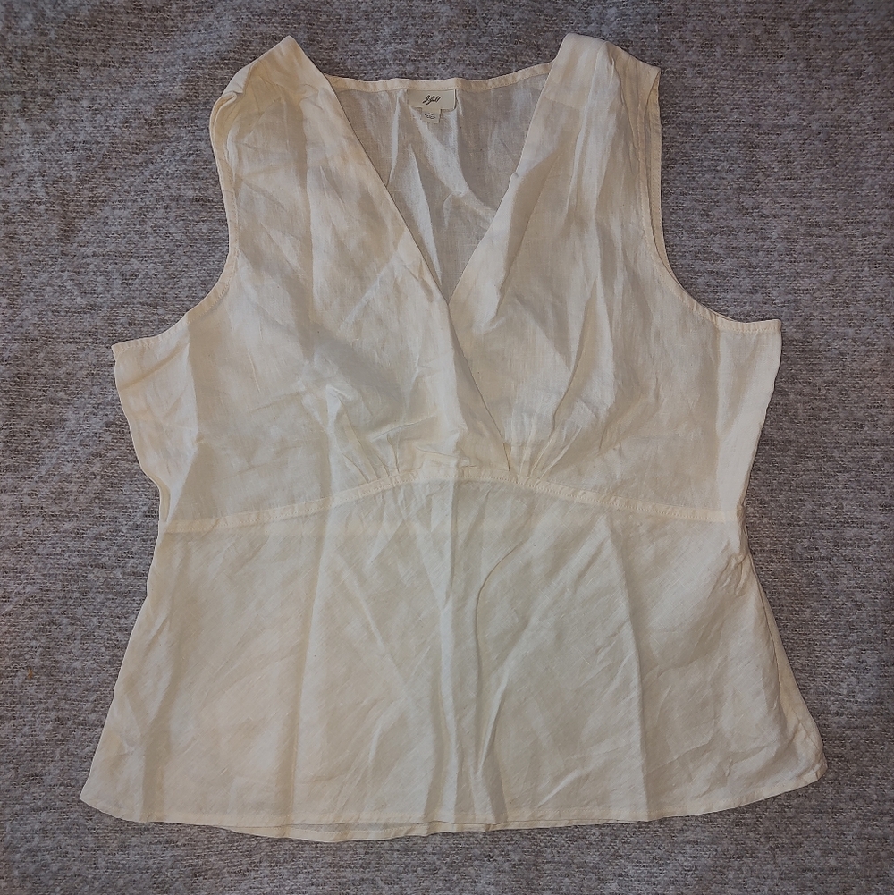 J Jill Cream Sleeveless Blouse